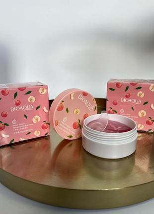 Гідрогелеві патчі з екстрактом персика bioaqua peach extract hexapeptide eye mask