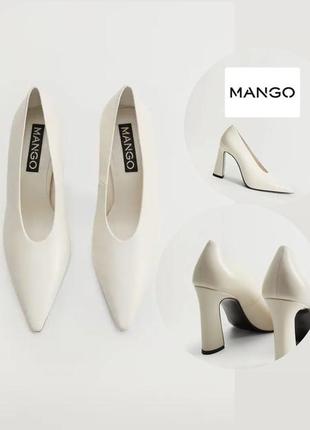 Туфли лодочки кожаные mango