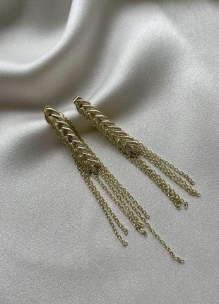 Сережки колоски пшениці, сережки патріотичні колосок, трендові вечірні сережки3 фото