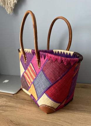 Плетена соломʼяна сумка3 фото