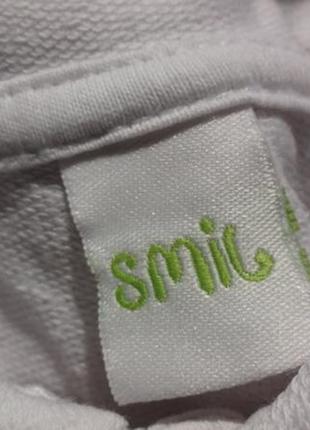 Smil. белое стильное поло, футболка. 86 размер.4 фото