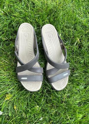 Босоножки crocs womens cyprus iv heel size 9 brown espresso sandal4 фото