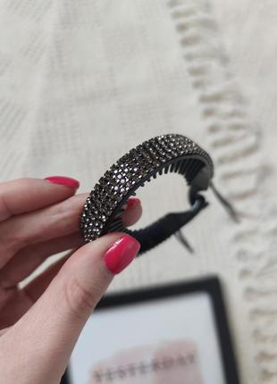 Заколка шпилька зі стразами на хвіст на "дульку" на зачіску чорна нова