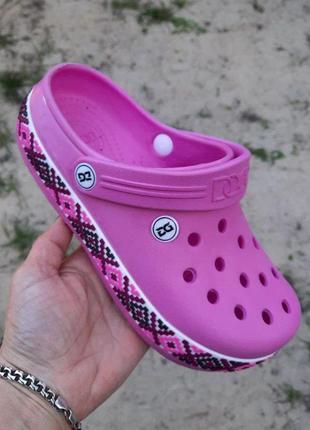 -женские тапочки croc$ розовые кроксы шлёпки сланцы (размеры: 36,37,39)