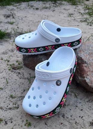 -женские тапочки croc$ белые кроксы шлёпки сланцы (размеры: 36,37,38,39,40,41)2 фото