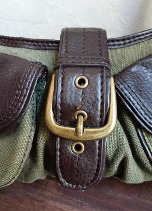 Стильна вінтажна сумка mexx у стилі y2k / safari текстиль + шкірзам 4