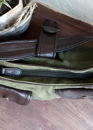 Стильна вінтажна сумка mexx у стилі y2k / safari текстиль + шкірзам 7