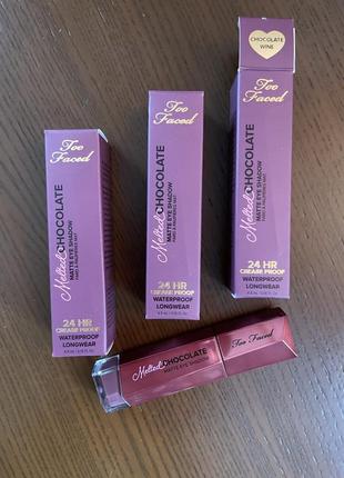 Жидкие тени с матовым эффектом too faced melted chocolate liquid matte eyeshadow