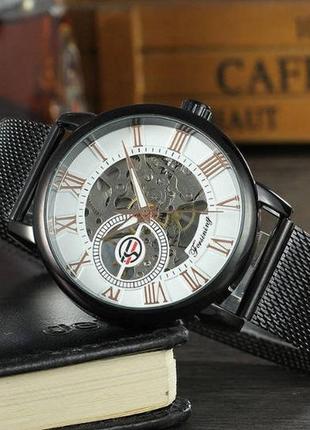 Механические женские наручные часы forsining черный,білий1 фото