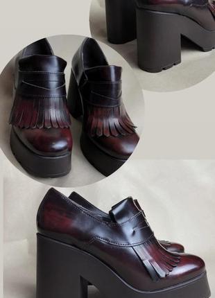 Mista “alexia” дизайнерские кожаные лоферы на платформе в винтажном стиле 90-х натуральная кожа туфли на каблуке1 фото