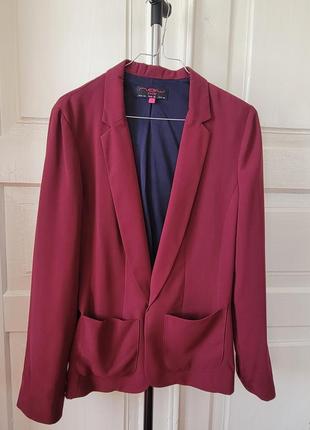 Пиджак в стиле casual винного цвета new look размер 441 фото