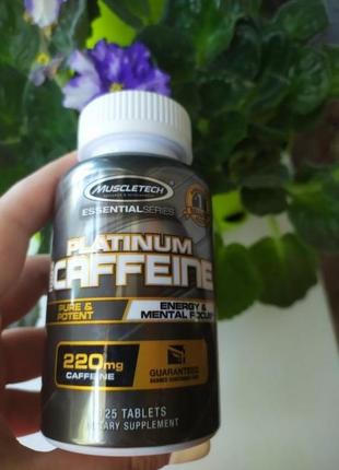 Muscletech, essential series, platinum 100% caffeine, 220 mg, 125 tablets