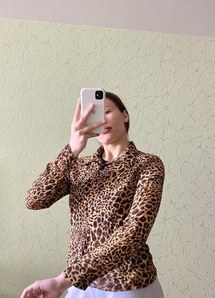 Стильная блуза леопардовый принт размер с2 фото