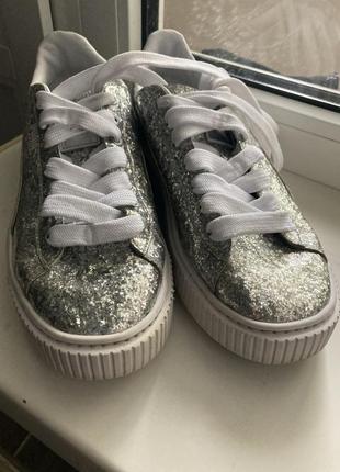 Кроссовки puma basket silver2 фото