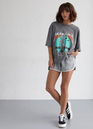 Oversize футболка metallica ⚡️4 фото