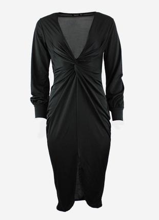 Чорна коктельна вечірня сукня від boohoo2 фото