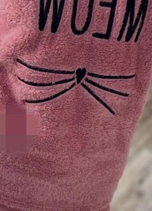💖 тепла домашня піжама сексуальна піжамка туреччина кофта з капюшоном шорти meow meow2 фото