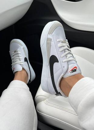 Женские кроссовки nike blazer low white black (высокая подошва)