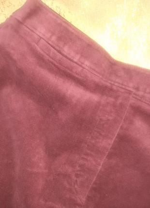 Акция юбка плотная велюр бархат цвет бордо2 фото