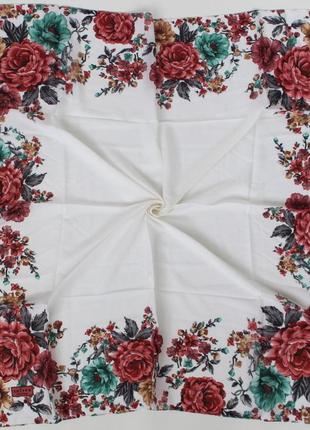 Тонка легка батистова бавовняна хустка, платок, літо, з квітами, туреччина, у кольорах2 фото