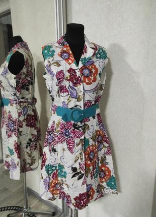 Viacortesa квіткова сукня під пояс сарафан на літо в принт квіти як zara h&m  вінтаж