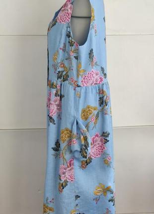 Лляна сукня-халат joules з квітковим принтом2 фото