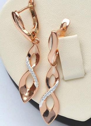 Позолочені сережки медичне золото подарунок позолоченные серьги медзолото подарок подвески