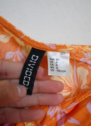 Оранжевое платье в принт с узлом завязкой h&amp;m2 фото