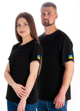 Мужская патриотическая черная футболка с флагом украины, футболка с флагом наряды человечка