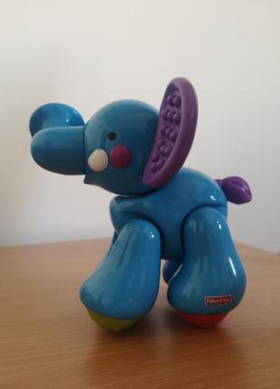 Слоник 🐘 трещетка fisher price с фигурными цветными ступнями