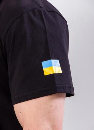 Детская подростковая патриотическая черная футболка с флагом украины5 фото