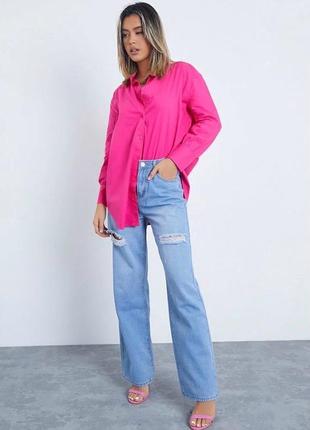 Яркая розовая блуза рубашка оверсайз на пуговицах скидки sale🌸🌸🌸🌸❤️