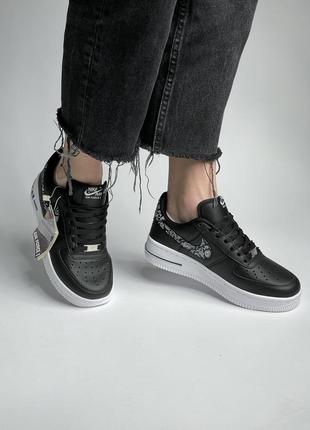 Кросівки nike air force 1 low black/white swoosh