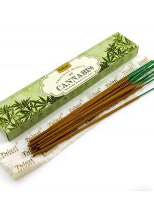 Cannabis incense stiks 15 g (пыльцевое благоухание каннабис 15 грамм) (tulasi)1 фото