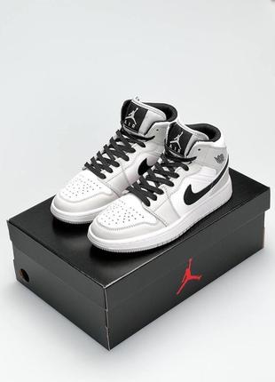 🔥женские кроссовки nike air jordan 1 high gray black