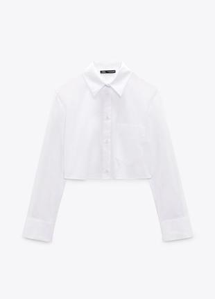 Zara короткая рубашка поплин