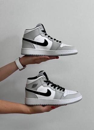 🔥женские кроссовки nike air jordan 1 high gray black