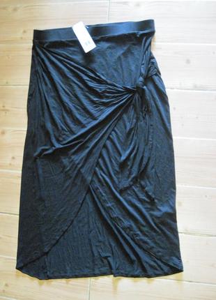.новая суперстрейч. черная юбка "f&f" р. 50 пояс- резинка1 фото