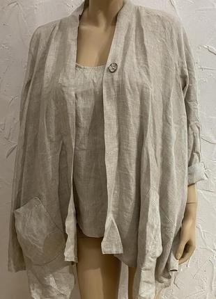 Eva tralala paris лляна двійка майка та блейзер