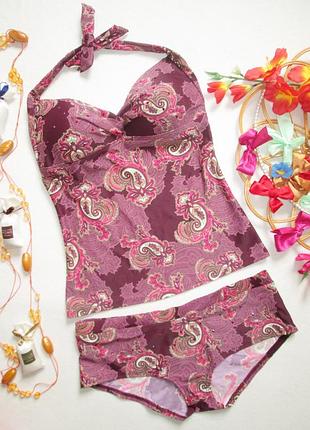 Шикарный раздельный купальник танкини со стразами принт пейсли next 05-23🌺💜🌺