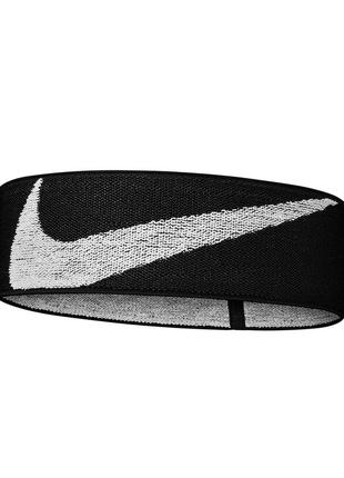 Nike logo knit elastic headband da7022 010 повязка на голову черная унисекс оригинал бандана тиара