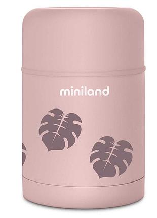 Детский термос для еды miniland silky thermos на 600 мл terra leaves