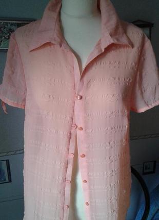 Блуза рубашка шифоновая прозрачная винтаж