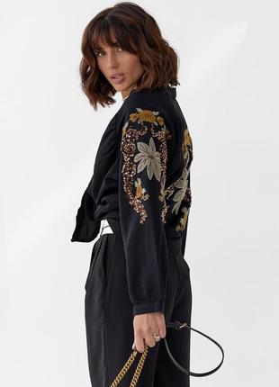 Женская рубашка кимоно с вышивкой2 фото