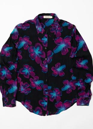 Calvin klein collection vintage silk floral blouse