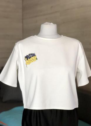 Патриотическая футболка-топ, футболка с стяжкой украины, футболка с флагом украины2 фото