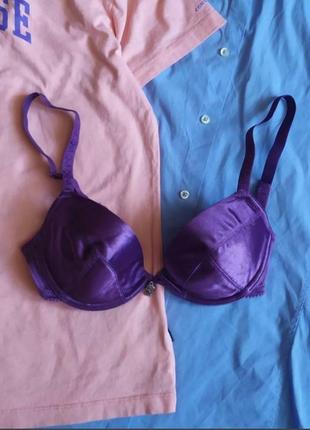 Фиолетовый атласный бюстгальтер от h&m 70а 75а 70b1 фото
