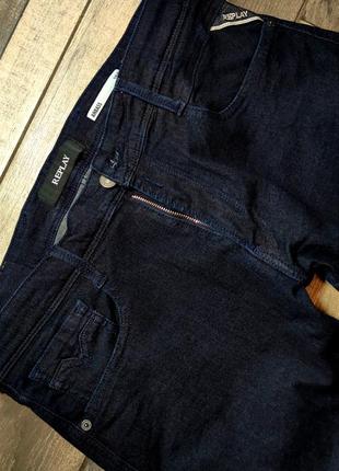 Мужские зауженные тёмно-синие джинсы replay модель skinny размер 34/326 фото