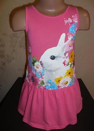 Сарафан h&amp;m  с кроликом, 2-4 года (98-104 см)