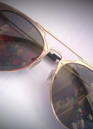 Золотистые зеркальные очки2 фото